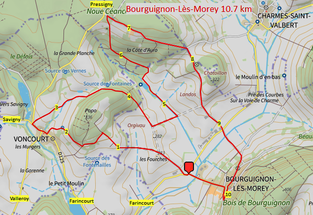 Circuit de Bourguignon Lès Morey